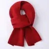Bufanda de lana para niñas coreana de color liso bufanda pequeña otoño e invierno tejida bufanda para niños mayores Joker fábrica al por mayor