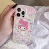 Funda de Teléfono Móvil de Conejo Lindo de Dibujos Animados Adecuada para Iphone16Promax Apple 15/14Pro Todo Incluido Japonés y Coreano 13 Mujeres