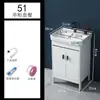 Armário de Banheiro Simples de Chão em Alumínio Espacial com Lavatório Integrado de Cerâmica para Varanda, Conjunto de Gabinete com Lavatório para Banheiro