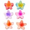 7cm Amazon Europeo y Americano Transfronterizo Popular Colorido Plumeria Horquilla Flor Agarrador Medio Agarrador Clip Tiburón en la Parte Posterior de la Cabeza