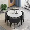 Juego Sencillo de Mesa y Sillas para Reuniones para Recepción, Negociación, Ocio, Mesa Redonda para Recepción de Invitados, Uso Comercial, Adecuado para Tiendas de Té de Leche y Postres