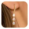 Pendientes de Zirconia con Forma de Lágrima Transfronterizos Europeos y Americanos para Mujer 2026 Pendientes de Nuevo Estilo para Mujer Moda Versátil para Viajar al Trabajo Joyería al por Mayor