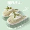 Novas Pantufas Femininas de Pelúcia com Laço para Outono/Inverno 2026, Uso Doméstico Interno, Sola Grossa, Pantufas Quentes para Senhoras