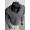 Sudadera de Otoño 2026 Falsa Dos Piezas con Cuello Polo para Hombre, Holgada Casual Cleanfit, Camiseta Elegante y de Alta Gama de Manga Larga