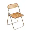 Silla transparente de celebridad de internet foto silla plegable simple acrílico silla de comedor silla con respaldo engrosado