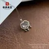 Collar de Plata S925 Incrustado con Jade Espuma de Agua con Diseño de Candado de Paz, Colgante Translúcido y Blanco Brillante, Joyería de Luz de Luna, Regalo para Mujeres