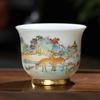 Regalo año del dragón taza maestra de porcelana de jade graso de oveja taza individual taza Jianzhan Longfeng Chengxiang Festival Reunión Anual regalo impresión de logotipo