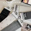 Estampa floral pequena, meias retro de cano médio, meias femininas coreanas com borda dobrada e sem costura, meias de algodão versáteis estilo faculdade japonesa