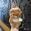 Pingente de Urso Chefe de Pelúcia Boneca 3D Fofa Chaveiro Decoração de Bolsa de Menina Presente Pequeno para Estudante Venda por Atacado