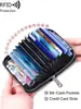 Mejor Vendido en Comercio Exterior Porta Tarjetas de Cuero Genuino Antirrobo RFID para Mujer, Múltiples Ranuras para Tarjetas, Estuche con Cremallera de Gran Capacidad para Tarjetas de Crédito