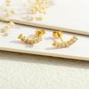Brincos de Pétalas Coloridas Banhados a Ouro 18K Cobre Estilo Francês Luxo Leve Versátil Zircônia cravejada Esmeralda Atacado Transfronteiriço