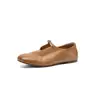 Zapatos de Piel Mary Jane de Piel de Vaca Lavada 2026 Otoño Planos para el Trabajo Puntera Cuadrada Piel Genuina Hebilla Corte Profundo Zapatos de Mujer Talla 42