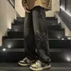 Pantalones Vaqueros de Estrella de Cinco Puntas para Hombre Otoño e Invierno Estilo Americano High Street Marca de Tendencia Pantalones Estudiantes de Secundaria Tubo Recto Holgados Pierna Ancha
