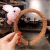 Faixa de cabelo de coelho fofo de celebridade da Internet estilo coreano Faixa de cabelo Grampo de cabelo Acessórios para cabelo Faixa de cabeça infantil Faixa de borracha Pelúcia Tridimensional