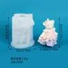 Molde de silicona de oso con vestido floral de lazo, molde de silicona de oso corazón de pareja, molde de decoración para sala de estar