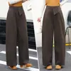Calça balloon coreana de cintura alta estilo preguiçoso para mulheres, novidade outono 2026, solta, modeladora, fluida, casual, calça pantalona com barra curva