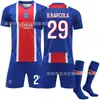 Nuevo conjunto de ropa deportiva de fútbol temporada 2627, incluyendo una camiseta de fútbol 10 Dembele, camiseta de local roja y azul del Paris 2627