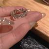 Anillo de mariposa con circonitas en forma de libro de equitación rojo en plata de ley 925 para mujer, sencillo, estilo Mori, abierto, ajustable y moderno.