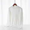 Inverno Novo Masculino Jovem Casual Camisa de Tricô Gola Alta Meia Cor Sólida Simples Camisa Base Bonita Tendência