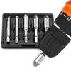 Extrator de Fio Quebrado com Cabo Hexagonal Ferramenta Universal para Parafusos Conjunto de Ferramentas para Furadeira Elétrica com Cinco Peças Endurecidas Revestido de Titânio