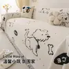 Funda de Sofá de Dibujos Animados 2026 Modelo Nuevo Tela de Funda de Sofá de Medio Polar, Funda Elástica para Sofá de Cobertura Completa, Manta Anti-Arañazos de Gato