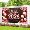 Fondo navideño personalizado para fábricas transfronterizas, decoración de ambiente festivo, personalización de banner de Año Nuevo 2026 para interiores