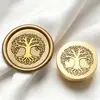 Carimbo de Selo de Cera Vintage Diretamente da Fábrica, Carimbo de Selo de Cera Árvore da Vida, Cabeça de Carimbo de Cobre com Tema de Planta da Floresta para Diário e Selagem de Convites