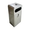 Cubo de Basura Cuadrado de Acero Inoxidable para Interiores y Exteriores Natural Cuadrado Saneamiento de Área Pública Metal Caja para Cáscaras Un Solo Barril