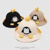Bonito Sombrero de Bebé Primavera Casual Sombrero de Pescador Dibujo Animado Pingüino Pequeño Personalizado Sombrero de Cubo Infantil Sombrero de Sol de Verano Comercio Exterior