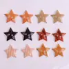 Botones de Estrella de Cinco Puntas Impresos en Acrílico con Textura de Madera para Ropa Infantil DIY Colgante para Cadena de Teléfono Móvil Accesorios de Flor para Zapatos