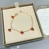 Pulsera Abanico Falda Pequeña Bao Ge, Cadena Doble Chapada en Oro Grueso de 18K, Ágata Natural, Artesanía Fina, Modelo para Mujer, Disponible al por Mayor