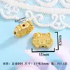 Moneda Hueca de Plata Pura 999 Cobre Dorado Pulido Pulsera Espaciadores para Pulseras de Cuerda Trenzada DIY Accesorios Colgantes Venta al por Mayor