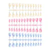 Extensões de Unha Brancas Pontiagudas Longas Estilo Francês, Color Sólida, Press-On, 24 Peças, Tamanhos Variados, Formato de Tira, Atacado