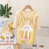 Conjunto de outono para bebê 0-3 anos roupas de bebê outono algodão camiseta de manga comprida suspensórios conjunto de três peças 2ª geração de cabelo
