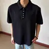 Nova camisa plissada de seda gelada, linho e algodão com textura para o verão, masculina, casual de negócios, slim fit, sem necessidade de passar, manga curta