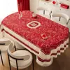 Mantel Rojo Festivo Chino para Bodas con Patrón de Palabra Feliz Mantel Decoración de Boda Año Nuevo Año Animal Mantel a Prueba de Polvo
