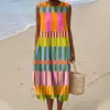 Nuevo vestido largo casual sin mangas con estampado de primavera y verano, estilo holgado y fresco