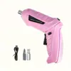 Conjunto de 47 peças de parafusadeira elétrica tipo pistola recarregável para instalação de móveis e utensílios domésticos.