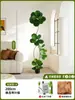 Planta verde artificial de alta gama y lujo ligero con un tacto premium, árbol banyan de alta montaña de diamante negro, decoración de suelo para sala de estar interior, árbol falso