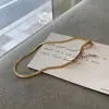 Moda Retro Ins Europea y Americana Collar Apilado Hueso de Serpiente de Doble Capa Color Único Distintivo Todo Fósforo Cadena para Clavícula de Lujo Ligero de Nicho