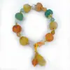 Nuevo Pulsera de Hilo de Seda Imitación Oro Hada Pulsera de Calabaza de Jade Ágata de Fuente de Sal Moda Pulsera de Cuentas de Jade