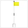 Set de banderín de golf, desmontable y portátil, unión de plástico, asta de nylon de cinco colores, banderín de campo verde