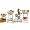 Soporte de exhibición de postres para buffet, juego de comidas frías, mesa de exhibición para pausa del té, plato de ensalada de frutas y verduras, adornos decorativos para uso comercial