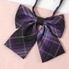 JK Estilo Japonês Xadrez Roxo Preguiçosa Feminina Estilo Universitário Gravata Pequena Camisa Uniforme Estudante Ins Tendência Gravata Borboleta Curta para Homens e Mulheres