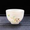Conjunto de Chá de Xícara Única Cerâmica Doméstica Jade Gordura de Ovelha Porcelana Branca Presente Estilo Chinês Espessado Mestre Zen Kung Fu Xícara de Degustação de Chá