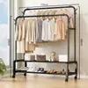 Cabideiro Simples Varal de Chão para Interior Casa Quarto Cabideiro de Duas Barras Varal de Roupa para Varanda