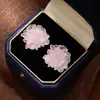 Pendientes de Flor con Purpurina Fina de Colores Caramelo para Primavera y Verano, Pendientes de Moda y Versátiles para Mujer, Pendientes Sencillos, Frescos y Dulces