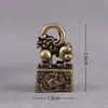 Sello de Mono Atrae Riqueza de Latón Puro, Sello de las Cuatro Bestias Míticas, Regalo Creativo Cultural Vintage, Colgante para Llavero de Coche