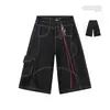 Pantalones de Trabajo Rojos, Pantalones Cortos para Hombres y Mujeres, Corte Ajustado, Diseño de Verano, Estructura Fluida, Costuras Visibles, Workwear con Múltiples Bolsillos