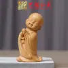 Sándalo Dorado Tallado Monje Novicio Arte Ming Xianyuan Juguete de Madera Rosario Pieza de Mano Hogar Coche Pequeños Adornos de Monje